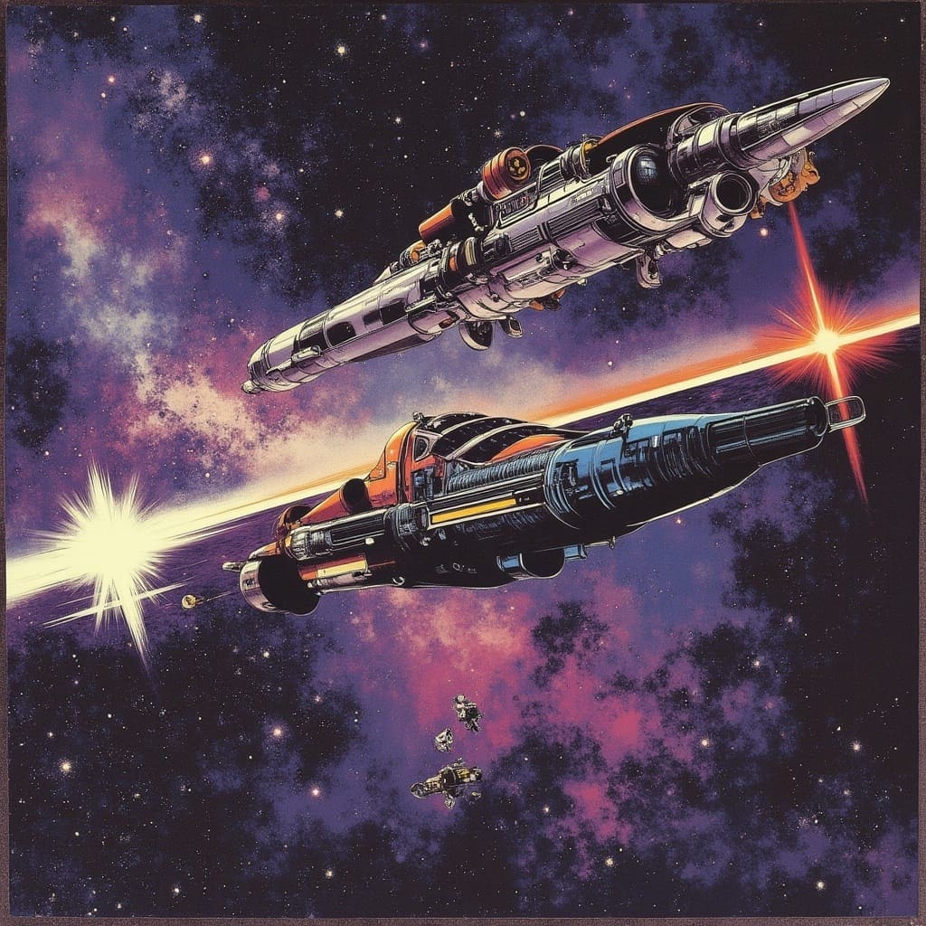 11 City size Space craft travels through space EPE4